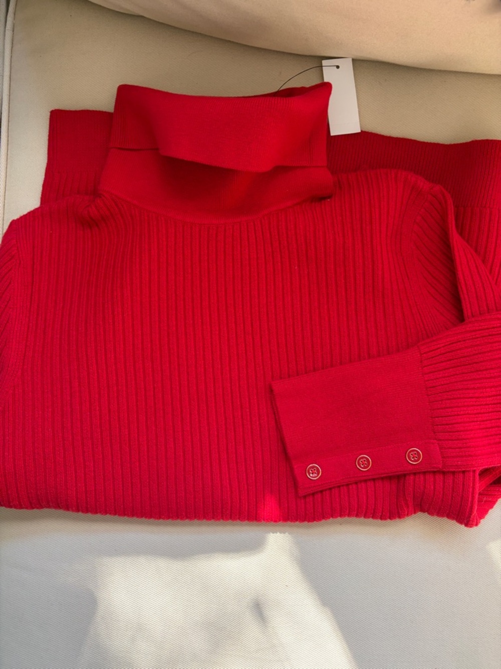 NWT Talbots Women’s Red Ribbed Turtleneck Sweater